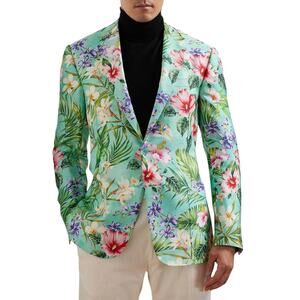 New Ralph Lauren Purple Label Kent Hand Tailored Botanical Silk Jacket Mens 40R